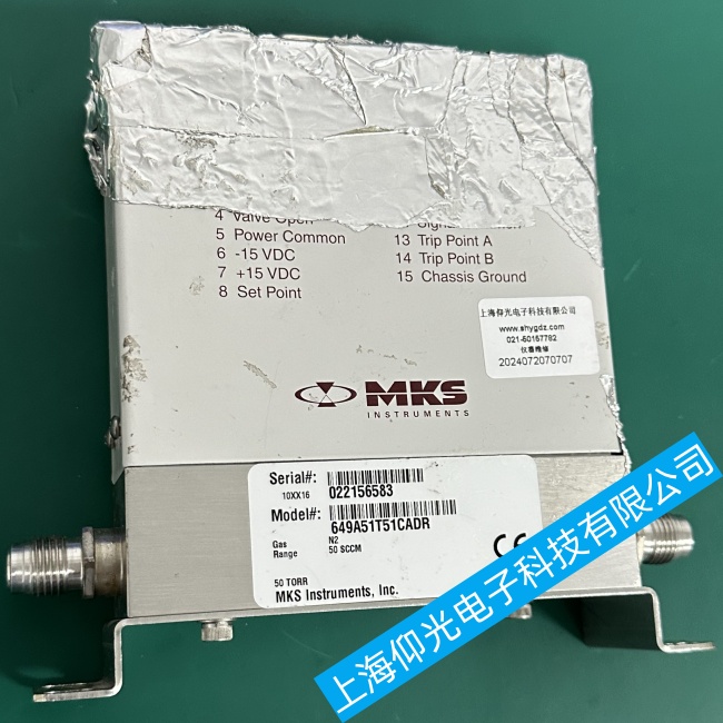 北京MKS质量流量计控制器649A51T51CADR开机后出现无气流流过故障维修步骤